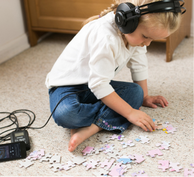 girl listening to music