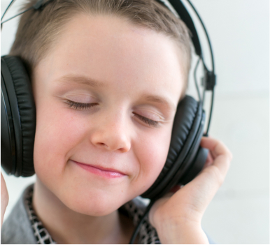 boy listening to music